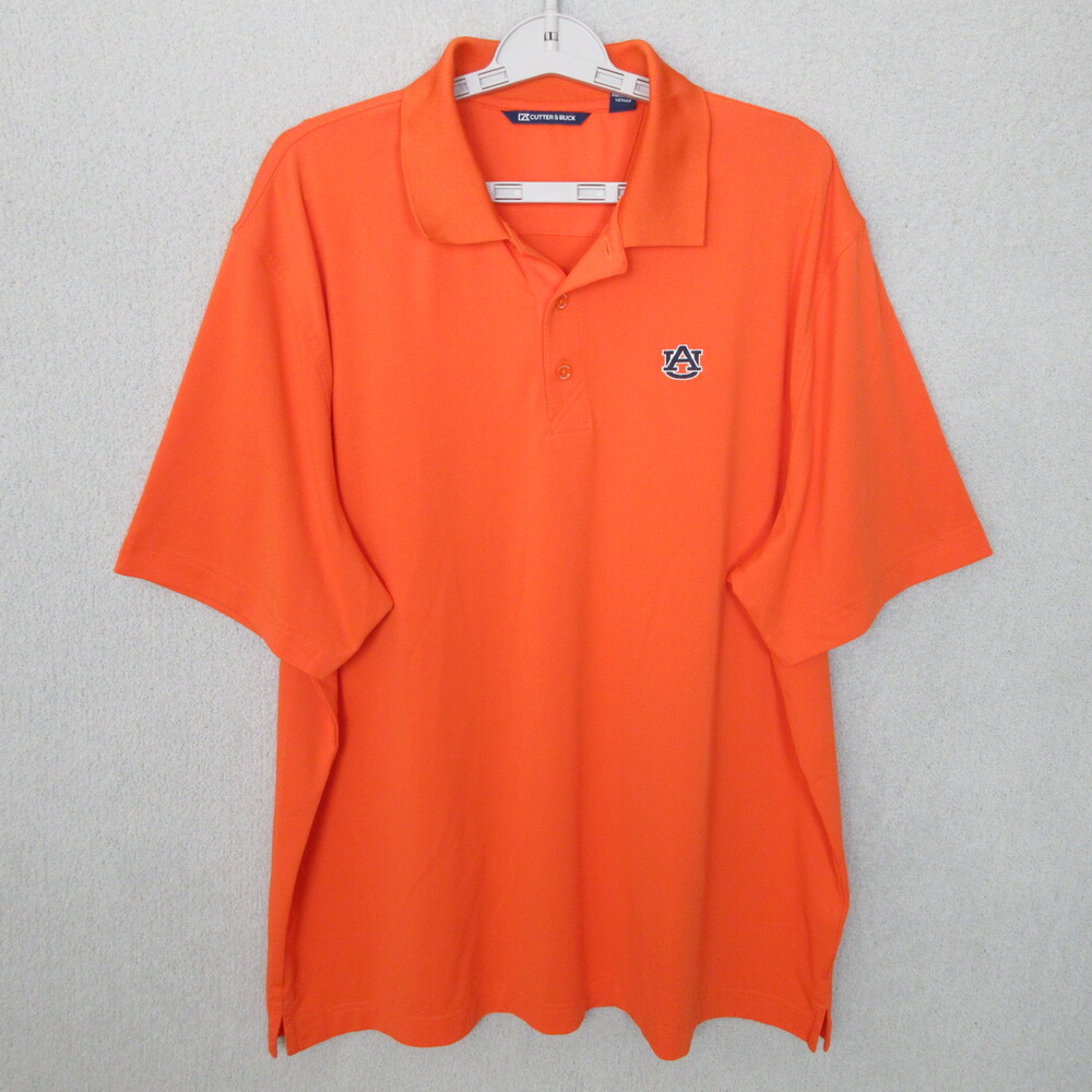 Cutter & Buck Polo Shirt Mens Size XL Orange Auburn Logo Athletic Collegiate - Picture 1 of 9